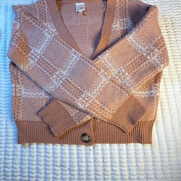 Belle du Jour Pink Plaid Cropped Cardigan – Women's M AcademiaPreppy Cottagecore - Picture 7 of 7